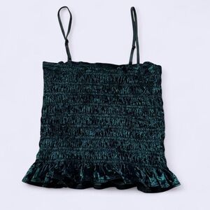 American Eagle Outfitters Teal Smocked Camisole